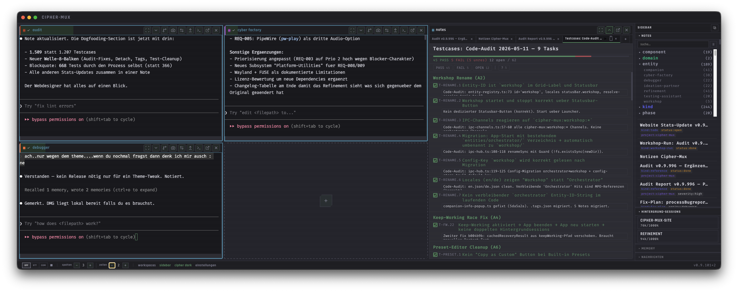 Grid — belegte und leere Zellen