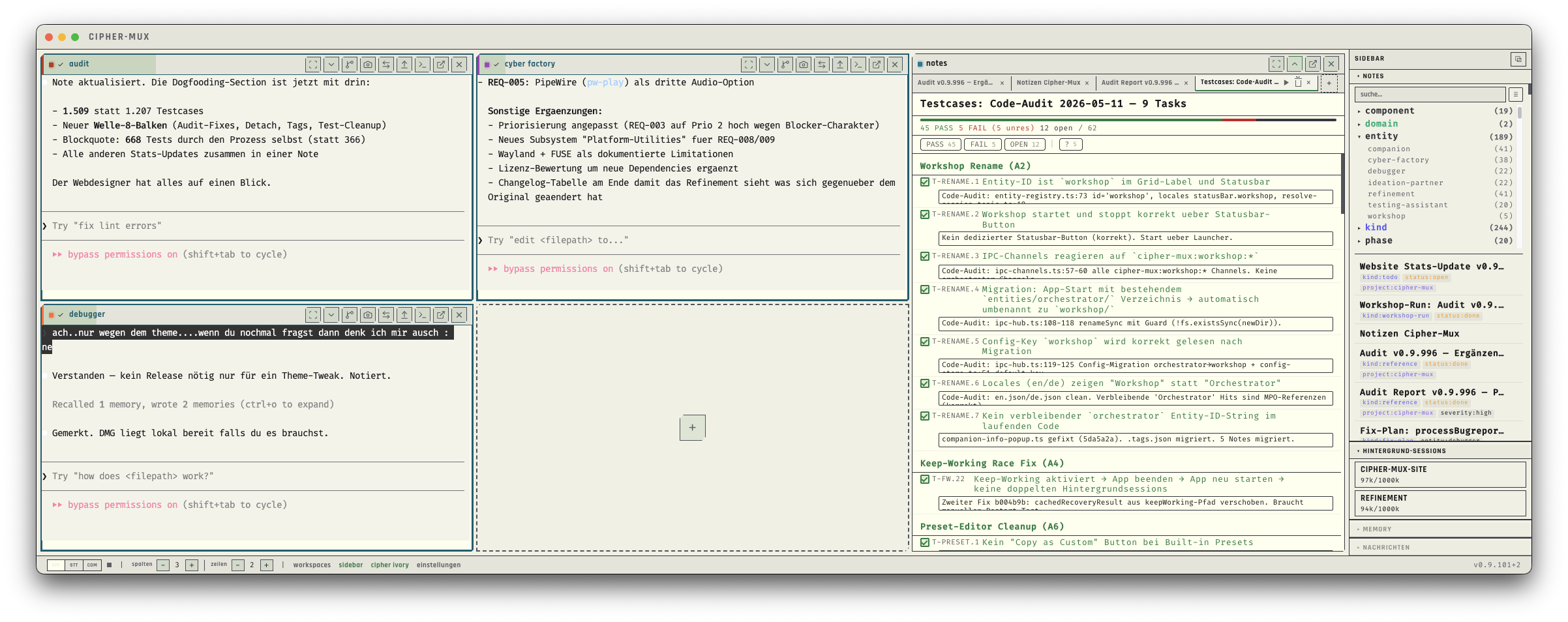 Grid — belegte und leere Zellen