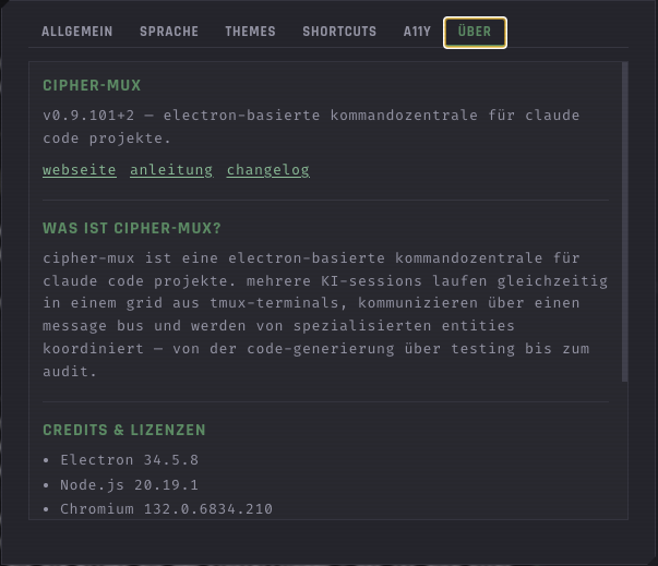 Settings — Über
