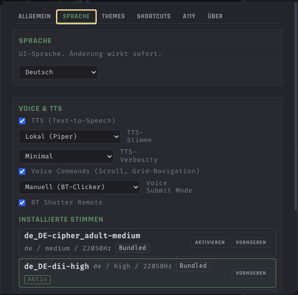 Settings — Sprache