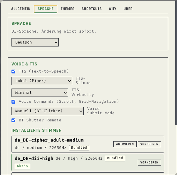Settings — Sprache